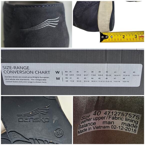 Dansko Odina Loafers Size EU40 US 9.5-10 Navy Nubuck Leather SlipOn Shoes Vented - Picture 8 of 15